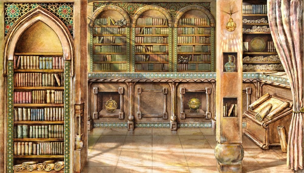 Picture of an Islamic library